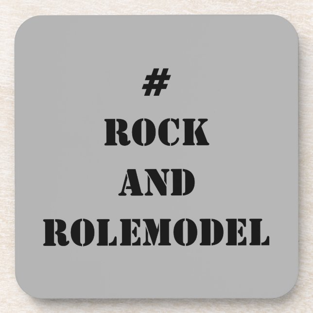 Posavasos Rockand Rolemodel - Negro editable. (Frente)