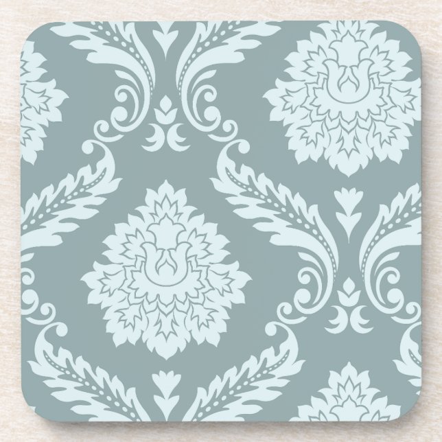 Posavasos Rococo Damask Art I Duck Egg Blue+Teal (Frente)