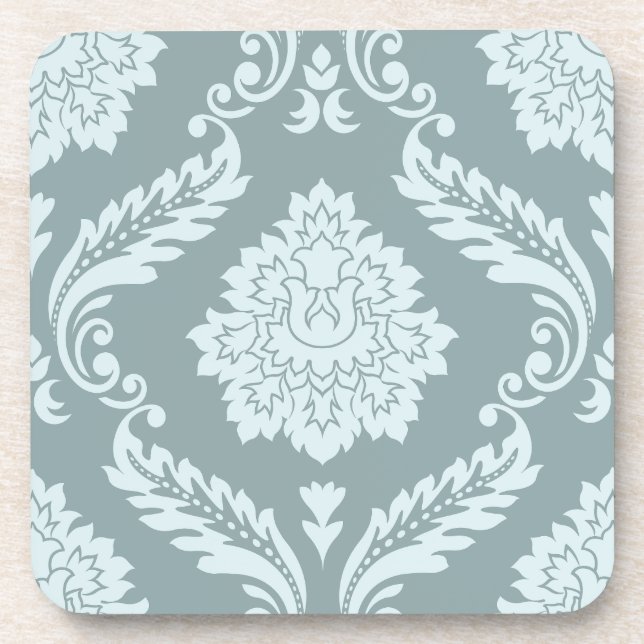 Posavasos Rococo Damask Lg Pattern Duck Egg Blue+Teal (Frente)