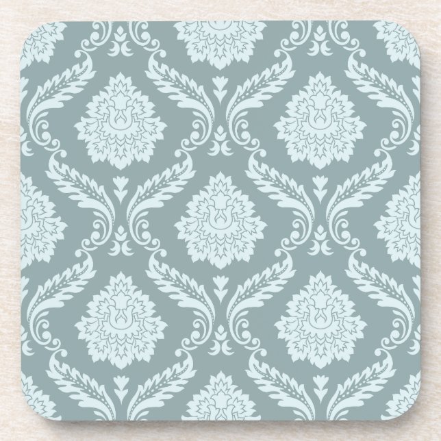 Posavasos Rococo Damask Pattern Duck Egg Blue+Teal (Frente)
