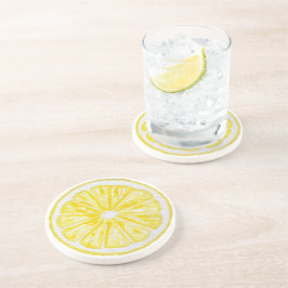 Posavasos Rodenajas de limón patrón acuarela