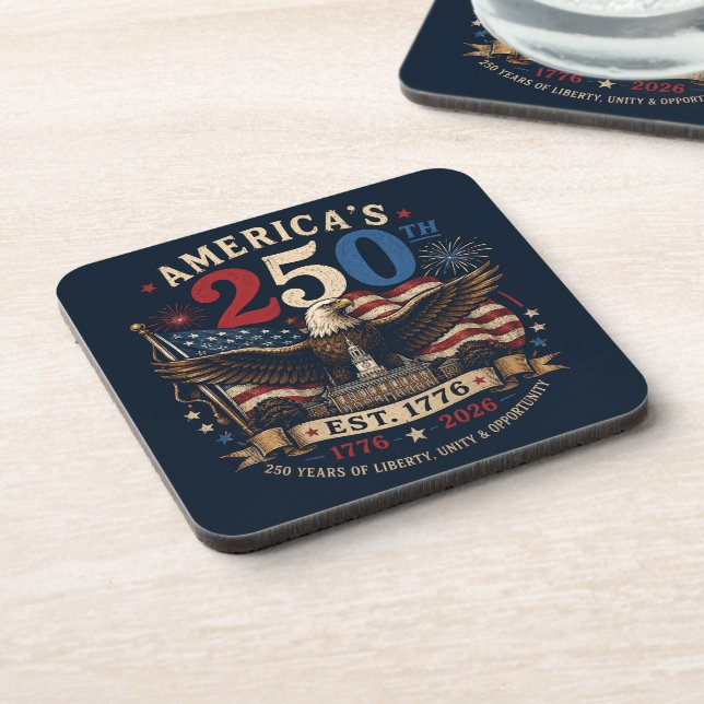 Posavasos Rojo Blanco Azul Cuatro De Julio (Lado Izquierdo)