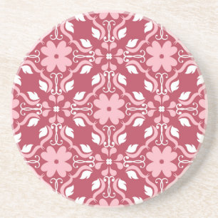 Posavasos Rojo, color beige floral, fondo de pantalla transp