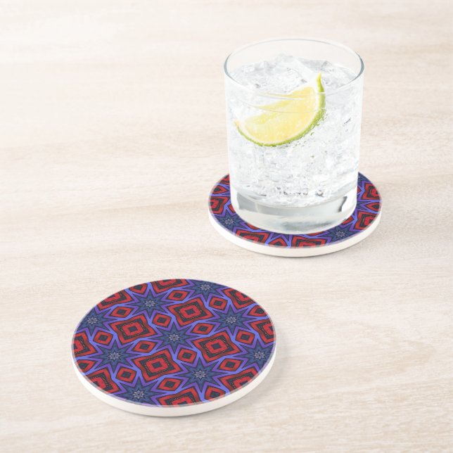 Posavasos Rojo Con Estrellas Azules (Lado)