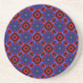 Posavasos Rojo Con Estrellas Azules