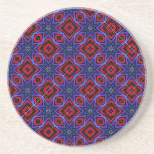Posavasos Rojo Con Estrellas Azules