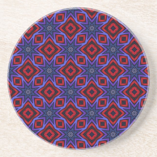 Posavasos Rojo Con Estrellas Azules (Frente)