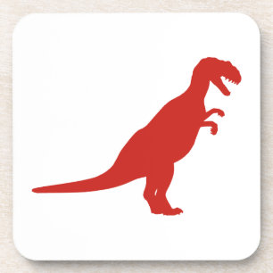Posavasos Rojo de dinosaurios