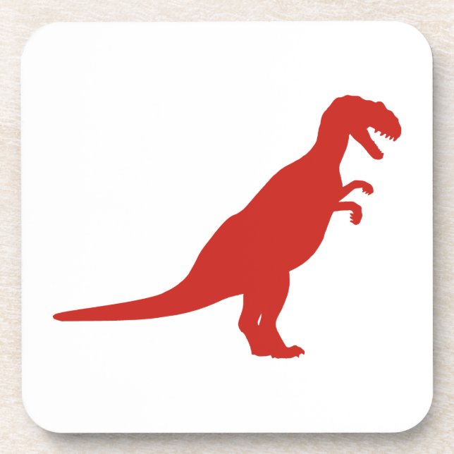 Posavasos Rojo de dinosaurios (Frente)