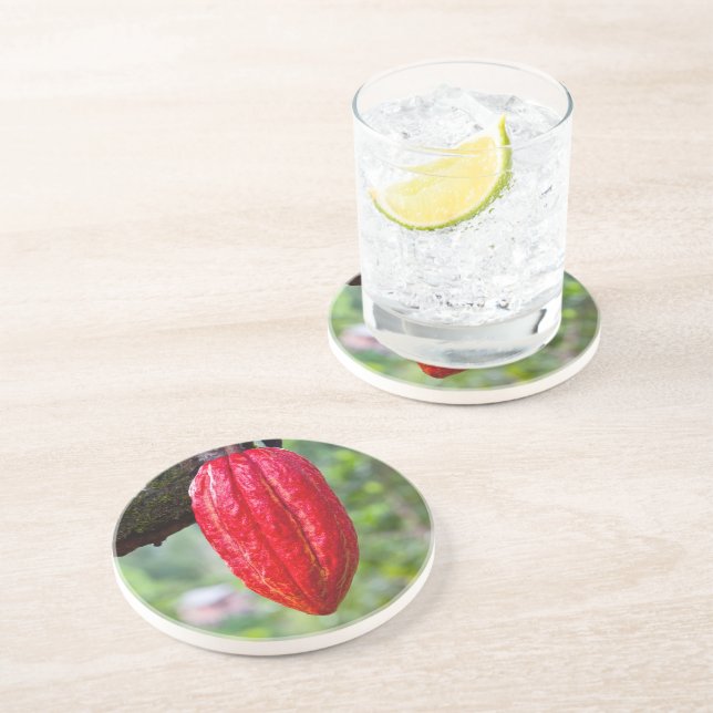 Posavasos rojo de la vaina de cacao (Lado)