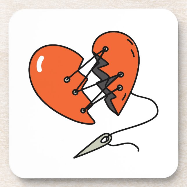 Posavasos Rojo del corazón roto (Frente)
