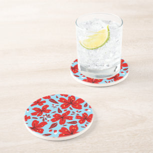 Posavasos Rojo floral