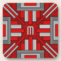 Rojo-Gris geométrico de los años 20 del art déco