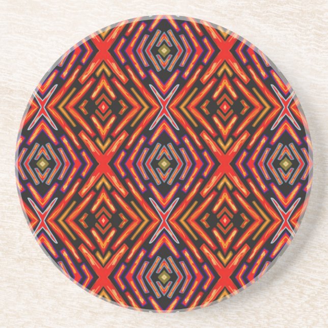 Posavasos Rojo Naranja Negro Fuego (Frente)