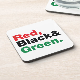Posavasos Rojo, Negro y Verde.