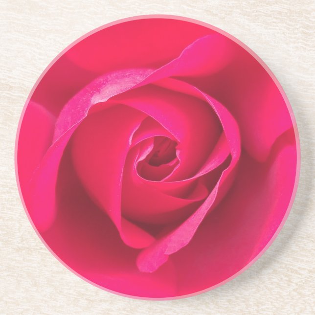 Posavasos Rojo Romántico Rosa Rosa v2 (Frente)