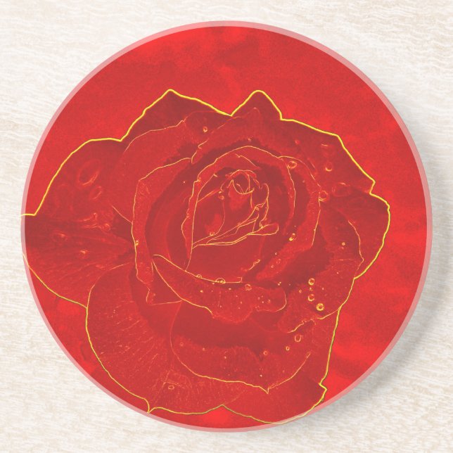 Posavasos rojo sobre rojo (Frente)