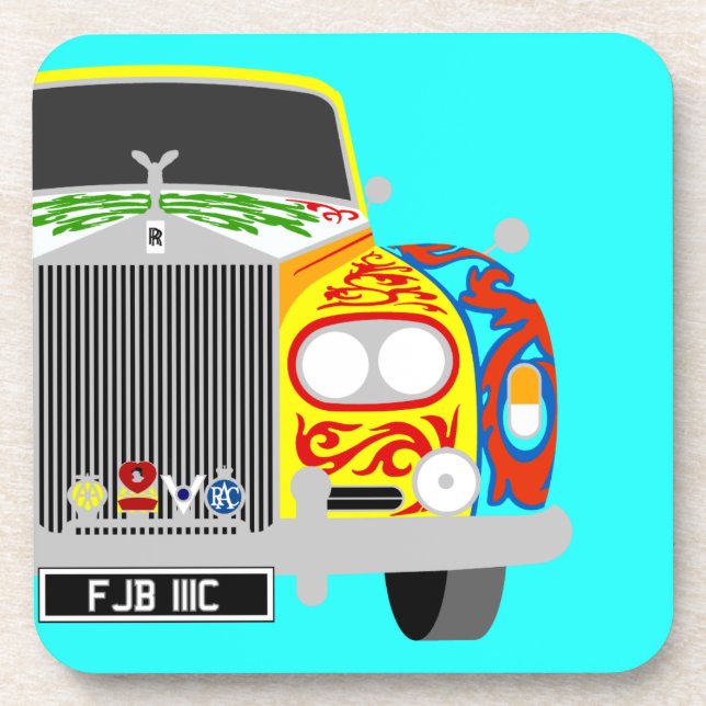Posavasos Roller de coche limusino psicodélico de Lennon (Frente)