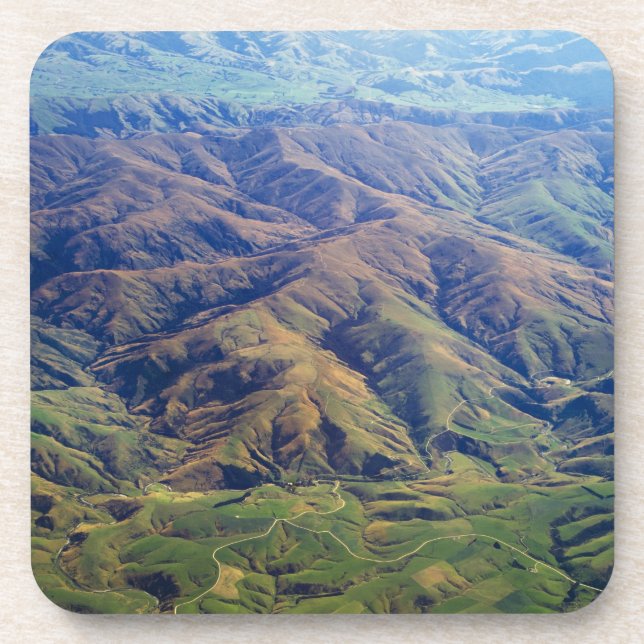 Posavasos Rolling Hills en la región de Southland de Nueva (Frente)