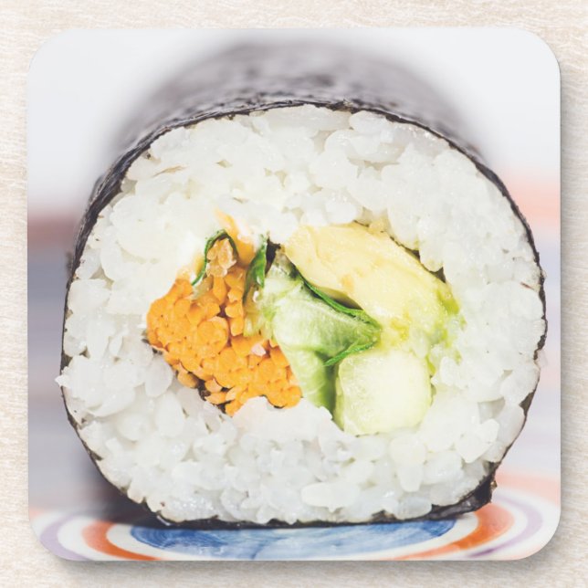 Posavasos Rollo de sushi Pescado y arroz (Frente)