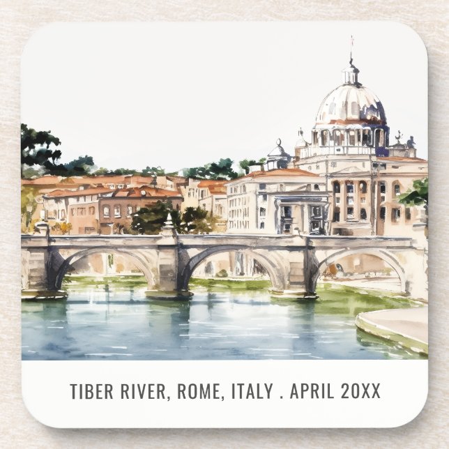 Posavasos Roma Italia: El río Tíbet y el viaje italiano (Frente)