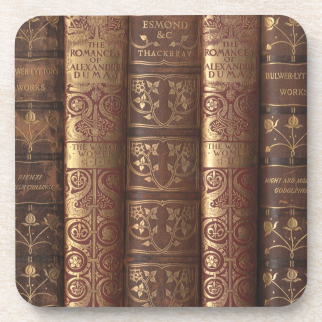 Posavasos Romances de Alexandre Dumas (Lomos de libros) (Frente)