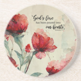 Posavasos Romanos 5:5 La Biblia de amor de Dios contra las f