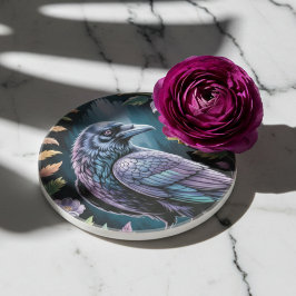Posavasos Romantic Raven & Wildflower – Gothic Home Decor