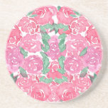 Posavasos Romantic Watercolor Roses Pink Red Floral Pattern<br><div class="desc">This dreamy watercolor floral design features hand-painted roses in soft pinks, romantic reds, and lush greens. Perfectly arranged in a mirrored layout, this pattern evokes elegance and charm—ideal for everything from fabric and stationery to wall art and fashion accessories. Use it on: art prints, throw pillows, phone cases, and apparel;...</div>