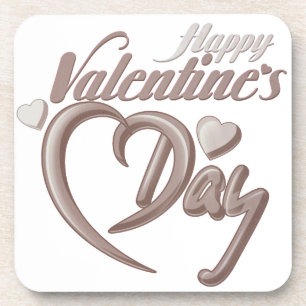 Posavasos Romántica tipografía del Día de San Valentín