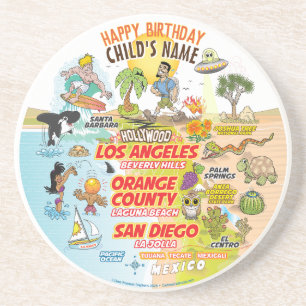 Posavasos Ronda de escarcha comestible soleada de California