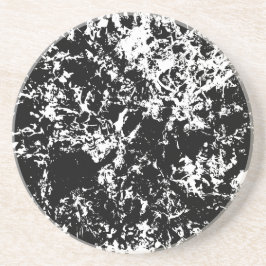 Posavasos Ronda de formación de hielo abstracto en blanco y 