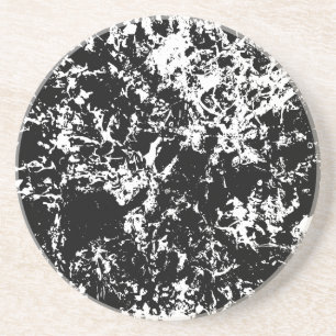 Posavasos Ronda de formación de hielo abstracto en blanco y 