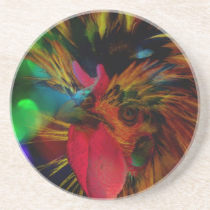Posavasos Rooster polaco y Heart Bokeh