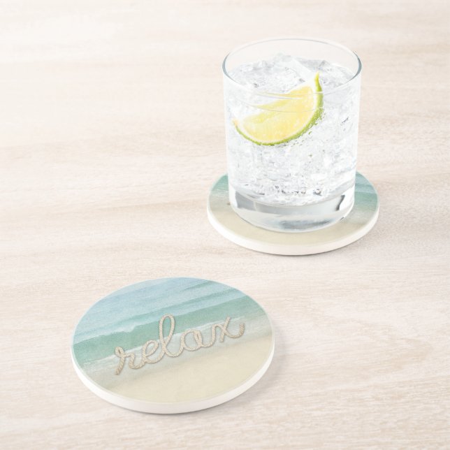 Posavasos Ropa nautica Relax texto sobre el océano (Lado)