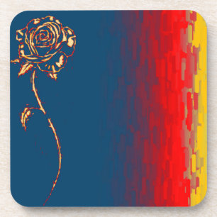 Posavasos Rosa abstracto de la escayola de corcho
