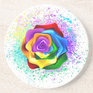 Posavasos Rosa arcoiris colorido