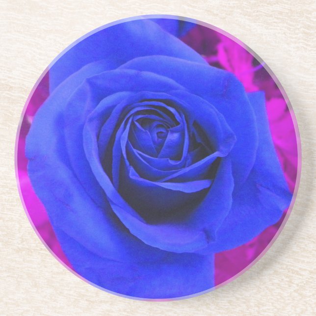 Posavasos Rosa azul de zafiro (Frente)