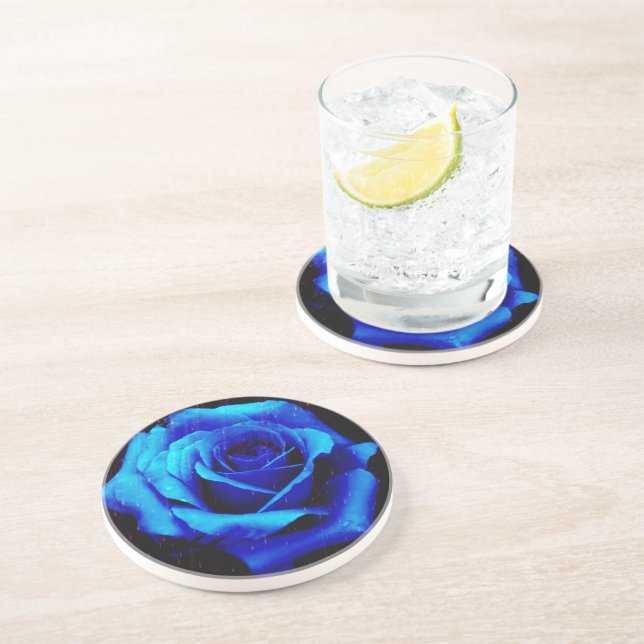 Posavasos Rosa azul dramático (Lado)