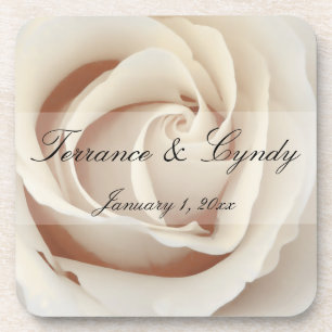 Posavasos Rosa blanca helada