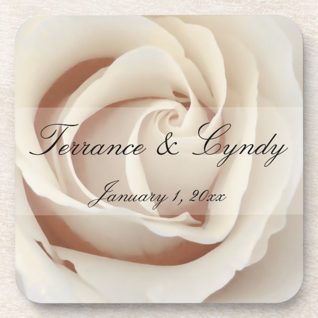 Posavasos Rosa blanca helada (Frente)