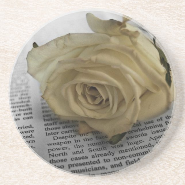 Posavasos Rosa blanco (Frente)