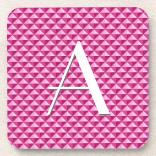 Posavasos Rosa caliente, aspecto de esmalte, cuadrícula de c