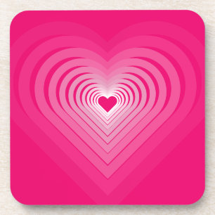 Posavasos rosa con corazones