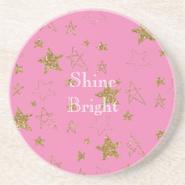 Posavasos Rosa con estrellas de oro