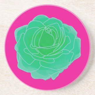 Posavasos Rosa de arte pop verde