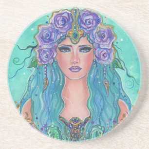Posavasos Rosa de sirena en el arte marítimo de Renee Lavoie
