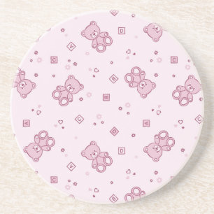 Posavasos Rosa del fondo de los osos de peluche