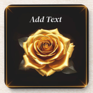 Posavasos Rosa Dorada con Bordes Brillantes