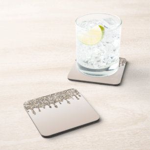 Posavasos Rosa Dorado Rosa Brillo Goteo Goteando Hielo Brill